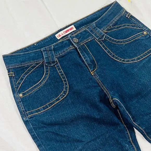 Sexy Embroidered Pocket Distressed Southwestern Stretch Dark Wash Jeans Size 12 - Picture 3 of 12